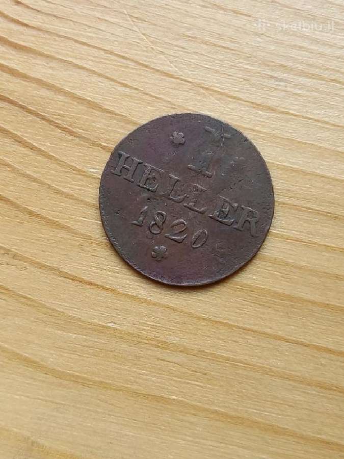 Vokietija- Frankfurtas 1820 1 heleris - nuotraukos Nr. 2