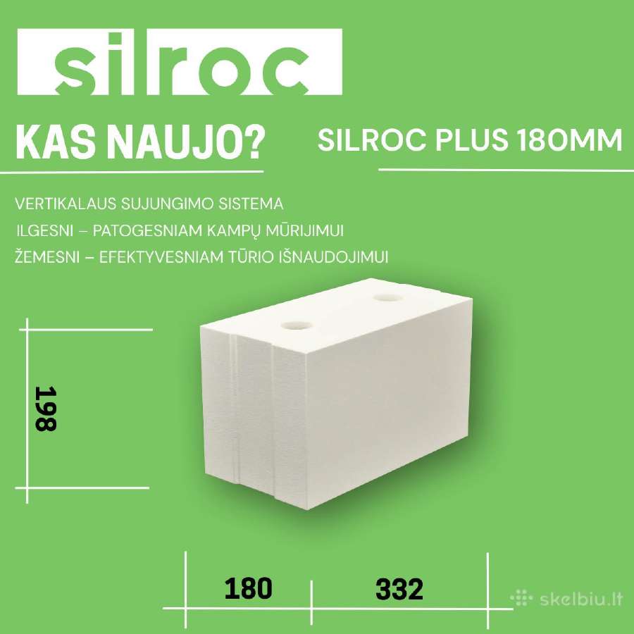 Naujų išmatavimų silikatiniai blokai silroc Plus - nuotraukos Nr. 2
