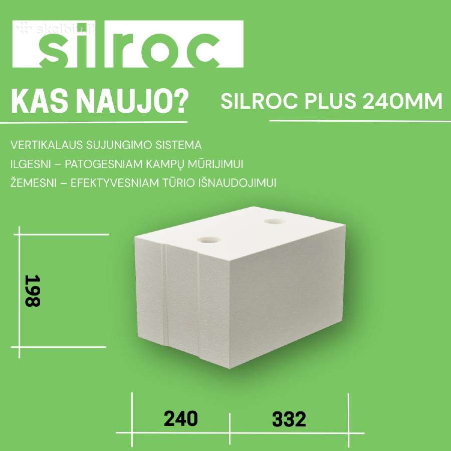 Naujų išmatavimų silikatiniai blokai silroc Plus - nuotraukos Nr. 3