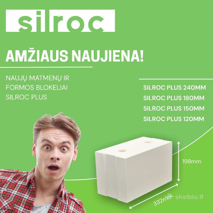 Naujų išmatavimų silikatiniai blokai silroc Plus - nuotraukos Nr. 6