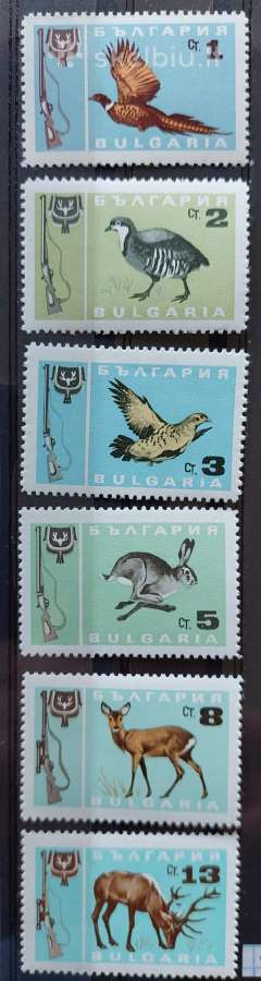 Bulgarija 1967 medžiokle, švarus, Michel 1691-1696