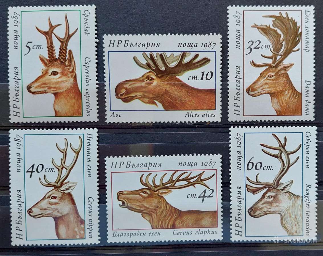 Bulgarija 1987 elniai, švarus, Michel 3574-2579