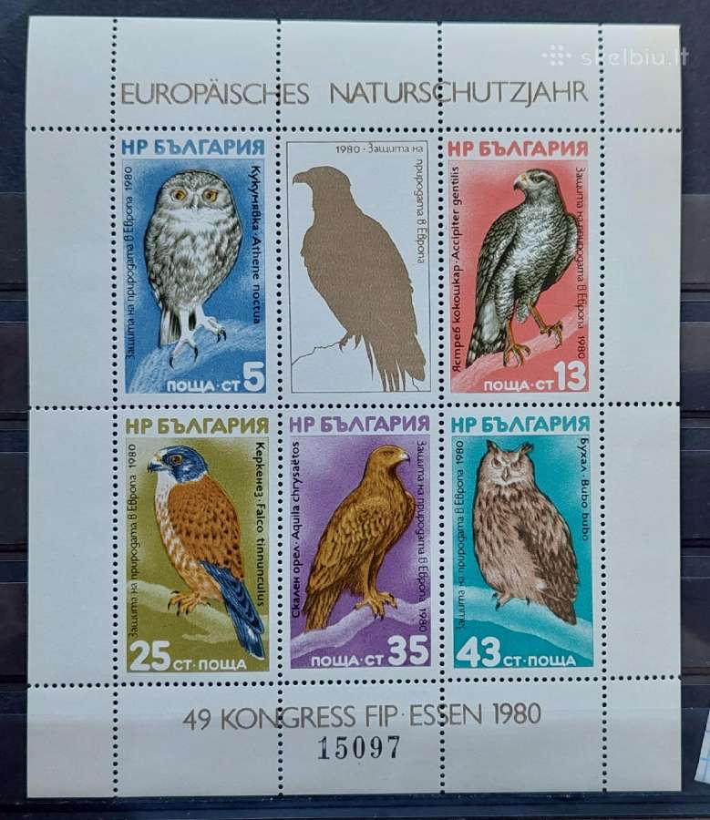 Bulgarija 1980 paukščiai, švarus, Michel block105