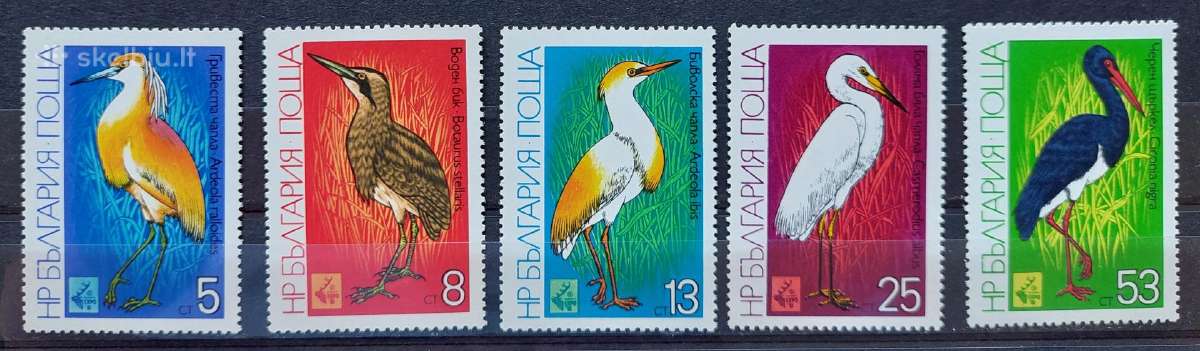 Bulgarija 1981 paukščiai, švarus, Michel 2982-2986