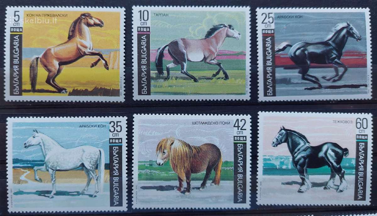 Bulgarija 1991 arkliai, švarus, Michel 3903-3908