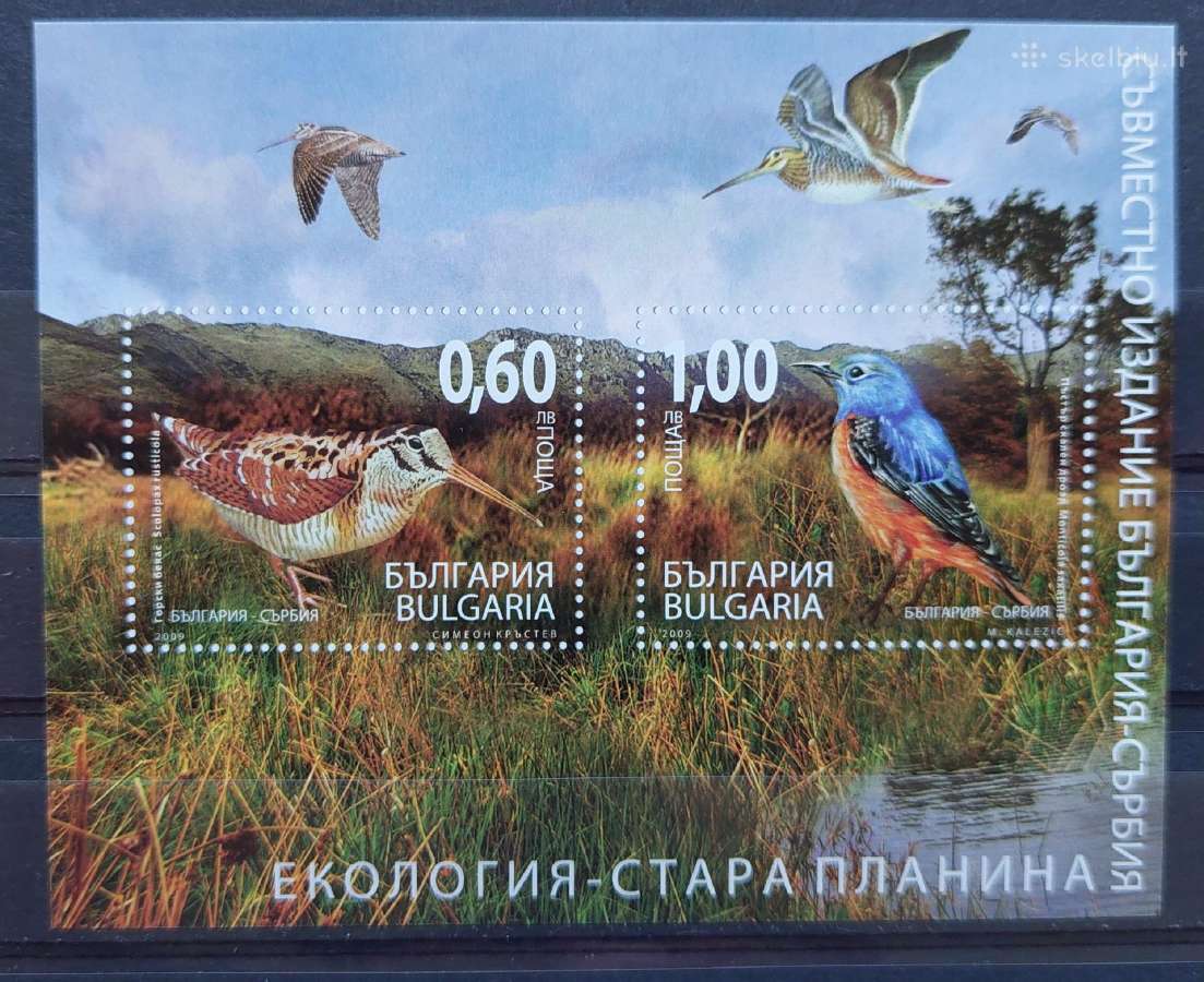 Bulgarija 2009 paukščiai, švarus, Michel block308