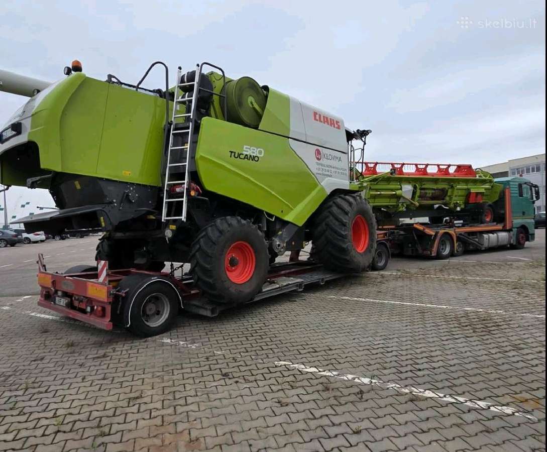 Kombainų transportavimas, žemagrindis tralas