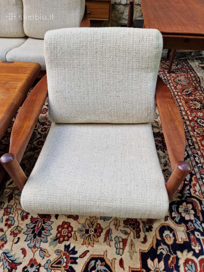 Vintažinė mid century tikmedžio sofa ,foteliai - nuotraukos Nr. 6