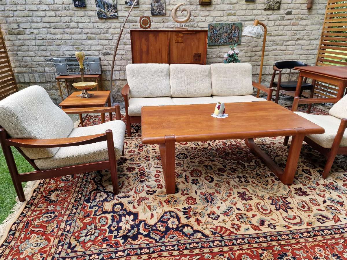 Vintažinė mid century tikmedžio sofa ,foteliai - nuotraukos Nr. 7