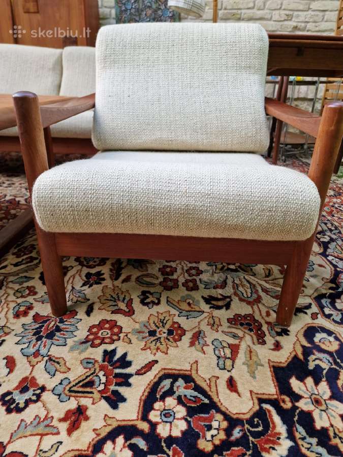 Vintažinė mid century tikmedžio sofa ,foteliai - nuotraukos Nr. 8