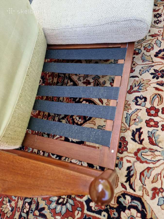 Vintažinė mid century tikmedžio sofa ,foteliai - nuotraukos Nr. 11