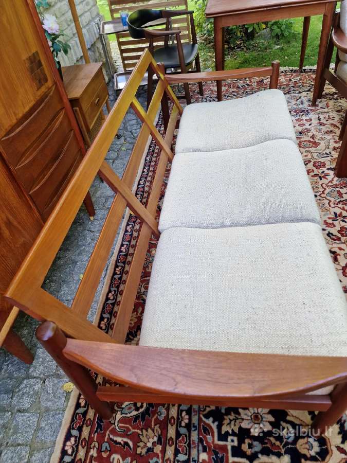 Vintažinė mid century tikmedžio sofa ,foteliai - nuotraukos Nr. 12