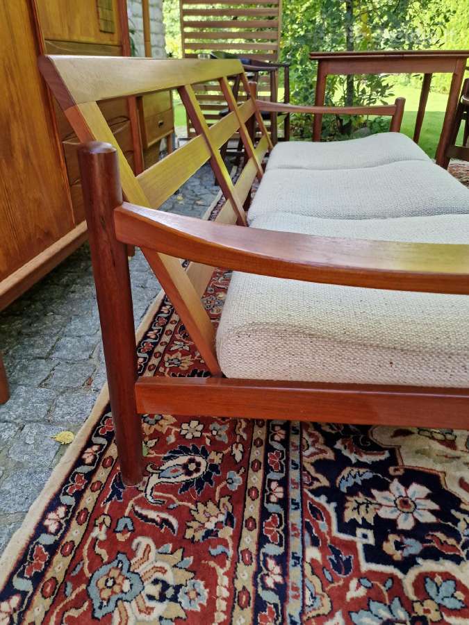 Vintažinė mid century tikmedžio sofa ,foteliai - nuotraukos Nr. 13
