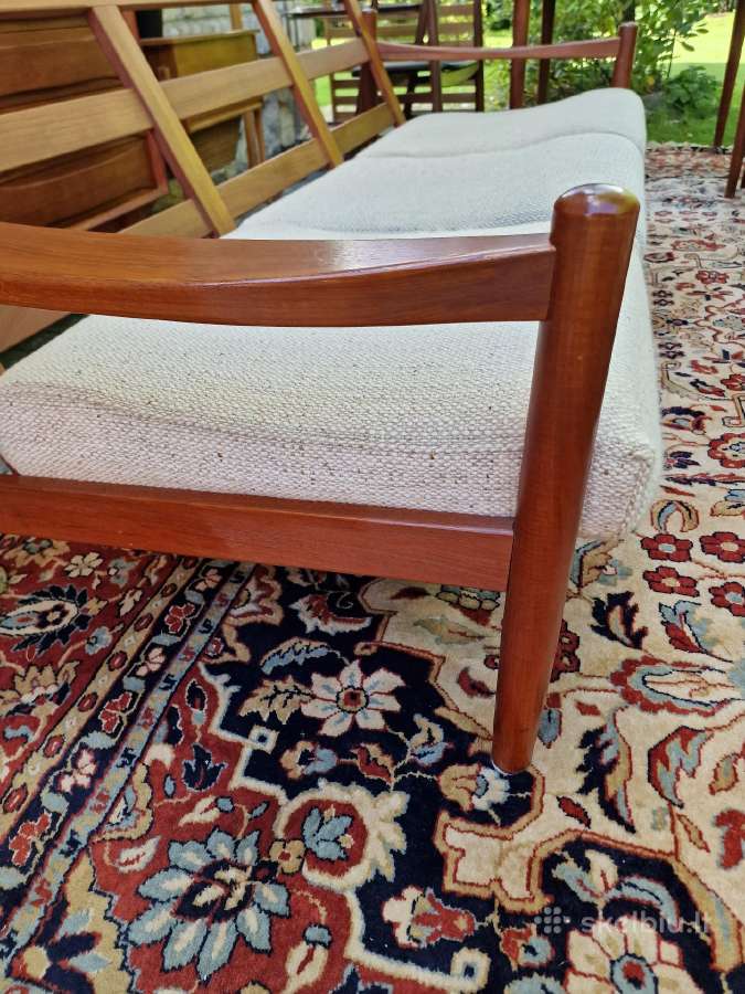 Vintažinė mid century tikmedžio sofa ,foteliai - nuotraukos Nr. 16