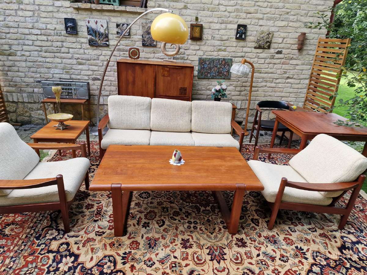 Vintažinė mid century tikmedžio sofa ,foteliai - nuotraukos Nr. 24