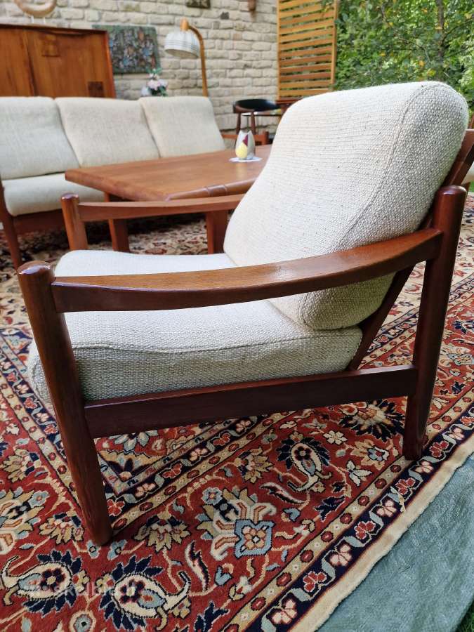 Vintažinė mid century tikmedžio sofa ,foteliai - nuotraukos Nr. 25