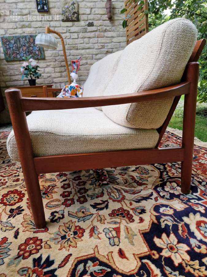Vintažinė mid century tikmedžio sofa ,foteliai - nuotraukos Nr. 36