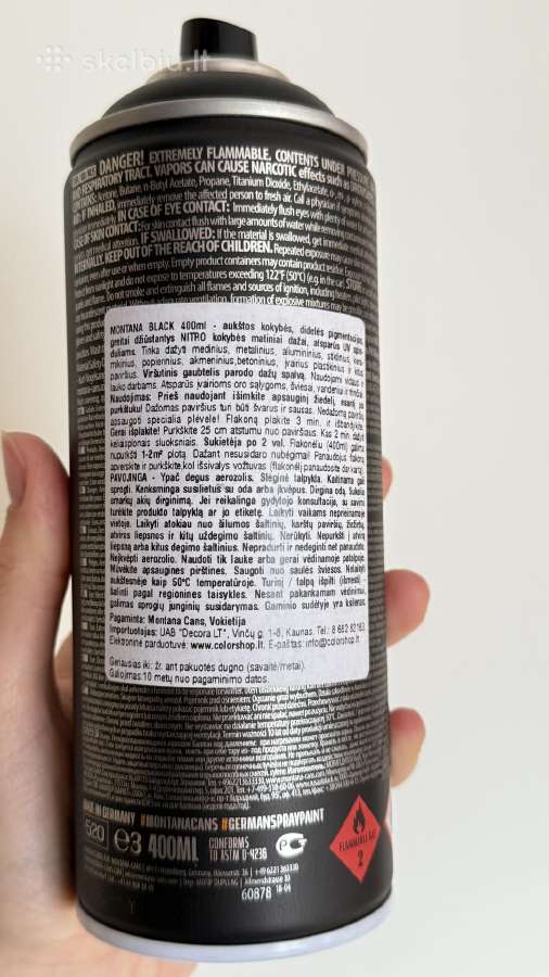 Aerozoliniai matiniai dažai Montana Black 400ml - nuotraukos Nr. 4
