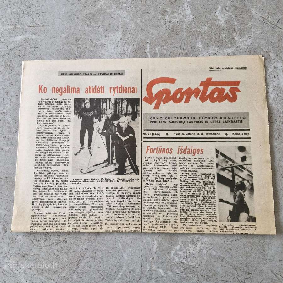 Sportas 1985m. vasario 16d.