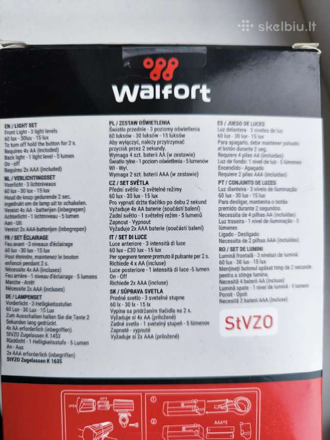 Dviračio žibinto komplektas Walfort Naujas - nuotraukos Nr. 3