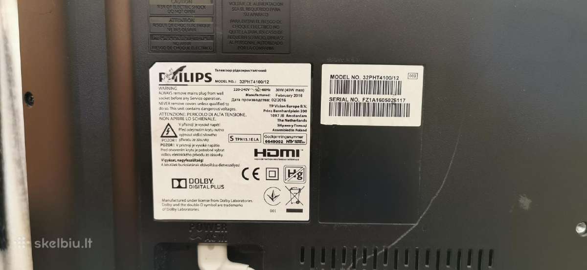 82cm Philips 32pht4100 Graziai rodo Su garantija - nuotraukos Nr. 2