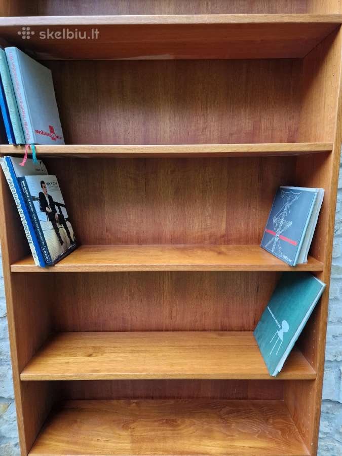 Vintažinė mid century tikmedžio knygų lentyna - nuotraukos Nr. 5