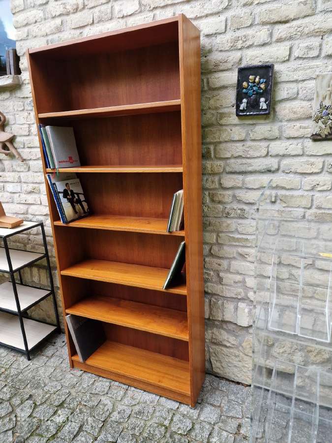 Vintažinė mid century tikmedžio knygų lentyna - nuotraukos Nr. 6