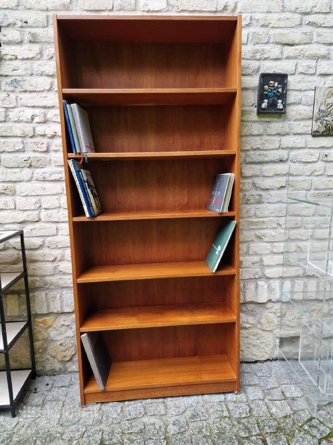 Vintažinė mid century tikmedžio knygų lentyna - nuotraukos Nr. 8