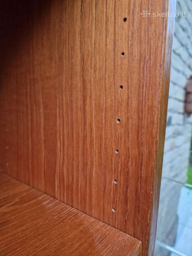 Vintažinė mid century tikmedžio knygų lentyna - nuotraukos Nr. 9