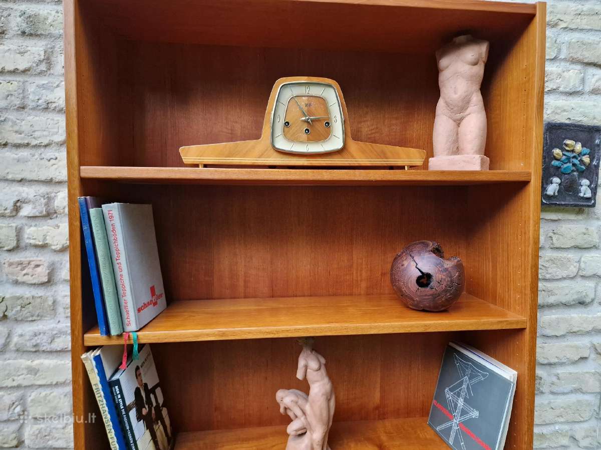 Vintažinė mid century tikmedžio knygų lentyna - nuotraukos Nr. 21