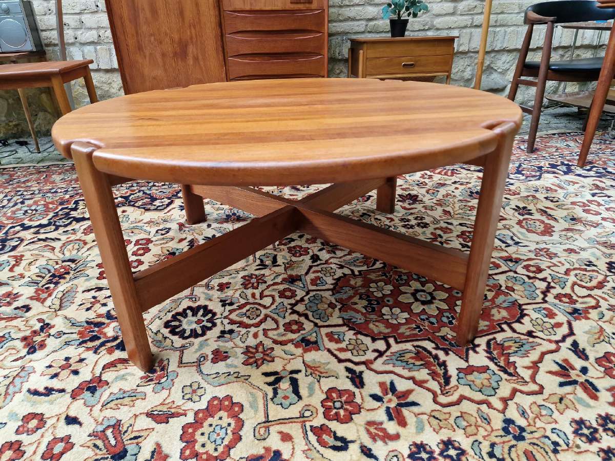 Vintažinis mid century tikmedžio kavos staliukas - nuotraukos Nr. 3