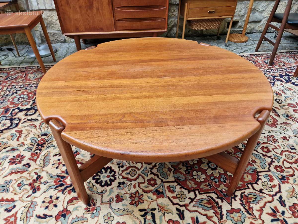 Vintažinis mid century tikmedžio kavos staliukas - nuotraukos Nr. 5