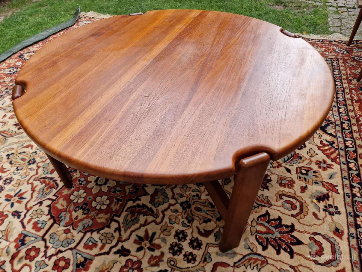 Vintažinis mid century tikmedžio kavos staliukas - nuotraukos Nr. 9