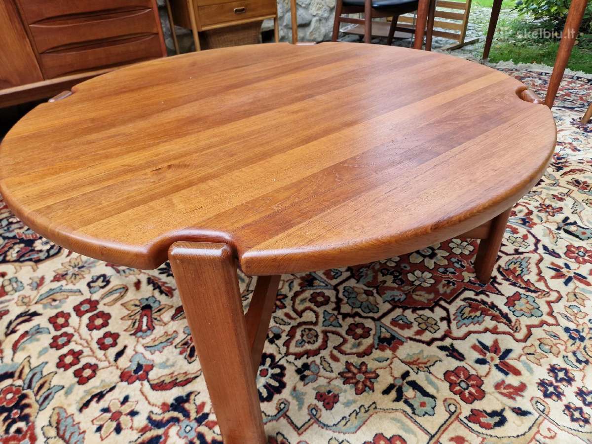 Vintažinis mid century tikmedžio kavos staliukas - nuotraukos Nr. 11