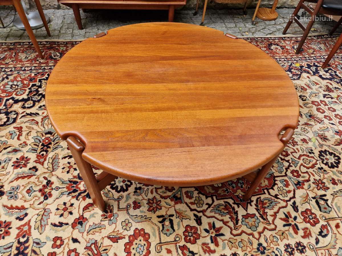Vintažinis mid century tikmedžio kavos staliukas - nuotraukos Nr. 13