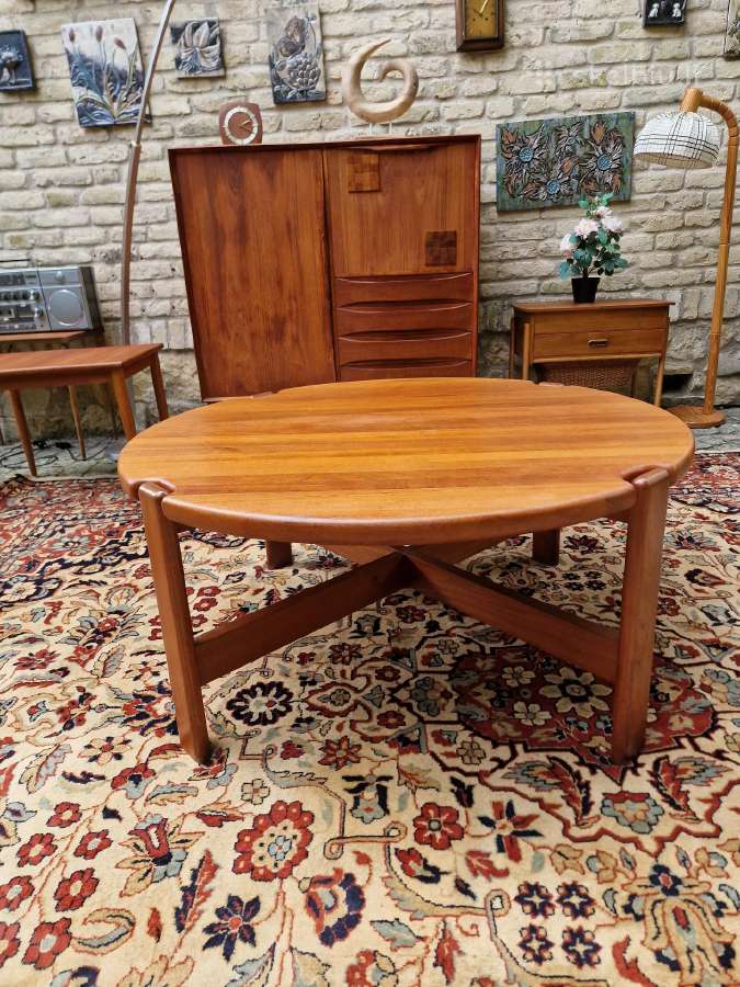 Vintažinis mid century tikmedžio kavos staliukas - nuotraukos Nr. 15