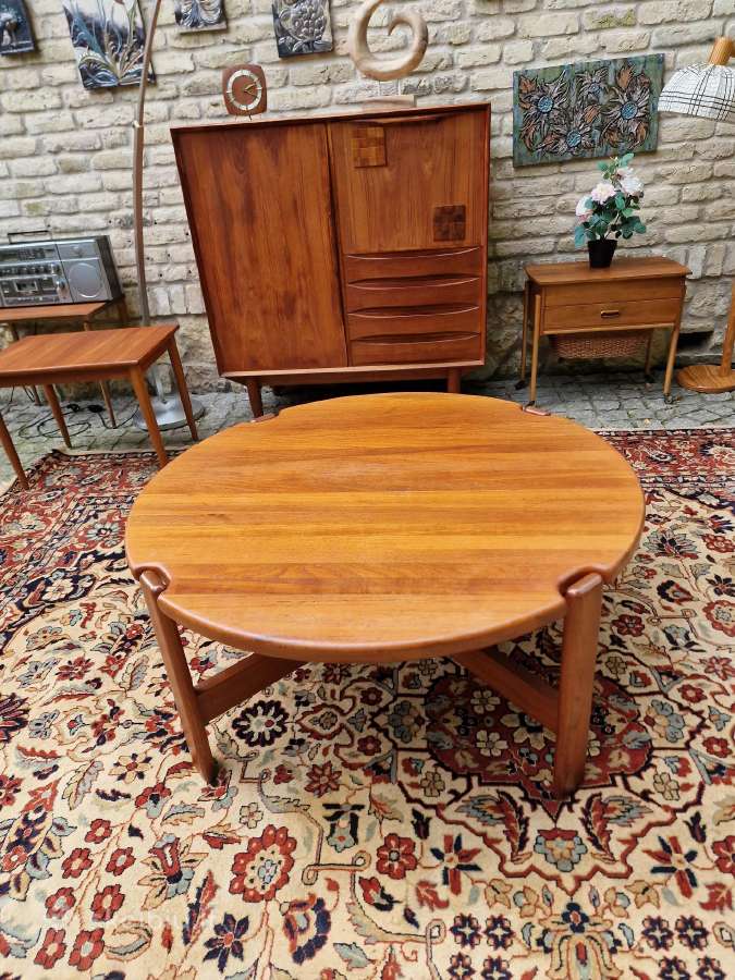 Vintažinis mid century tikmedžio kavos staliukas - nuotraukos Nr. 17