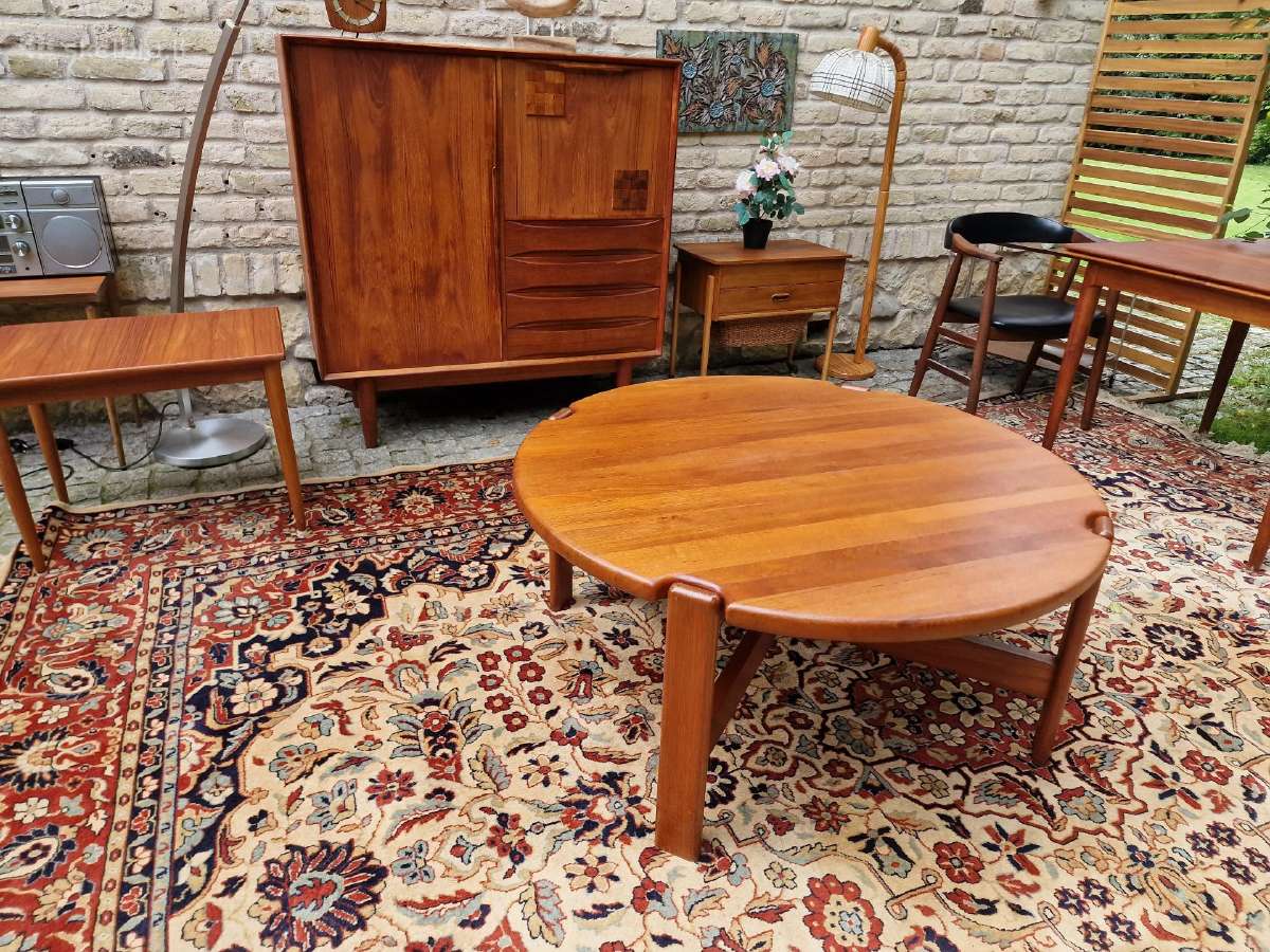 Vintažinis mid century tikmedžio kavos staliukas - nuotraukos Nr. 18