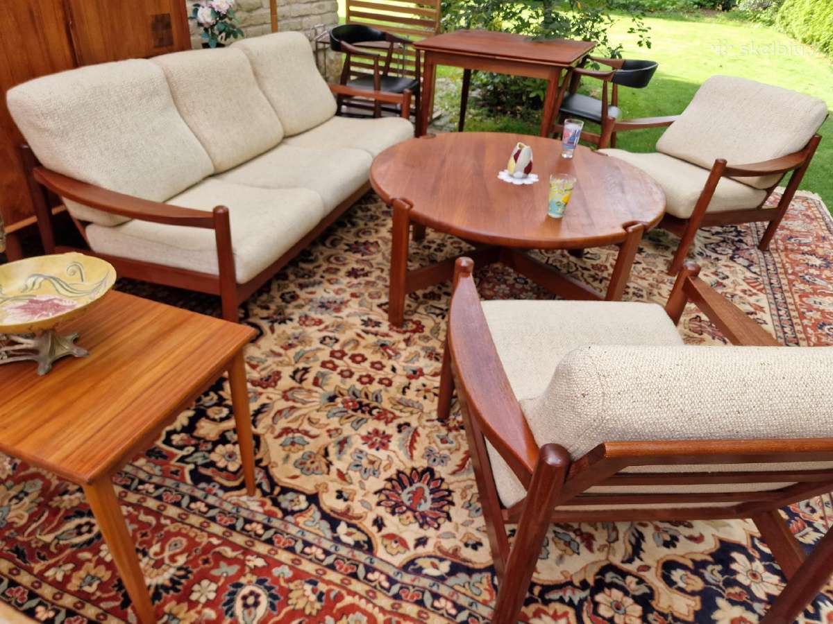 Vintažinis mid century tikmedžio kavos staliukas - nuotraukos Nr. 25