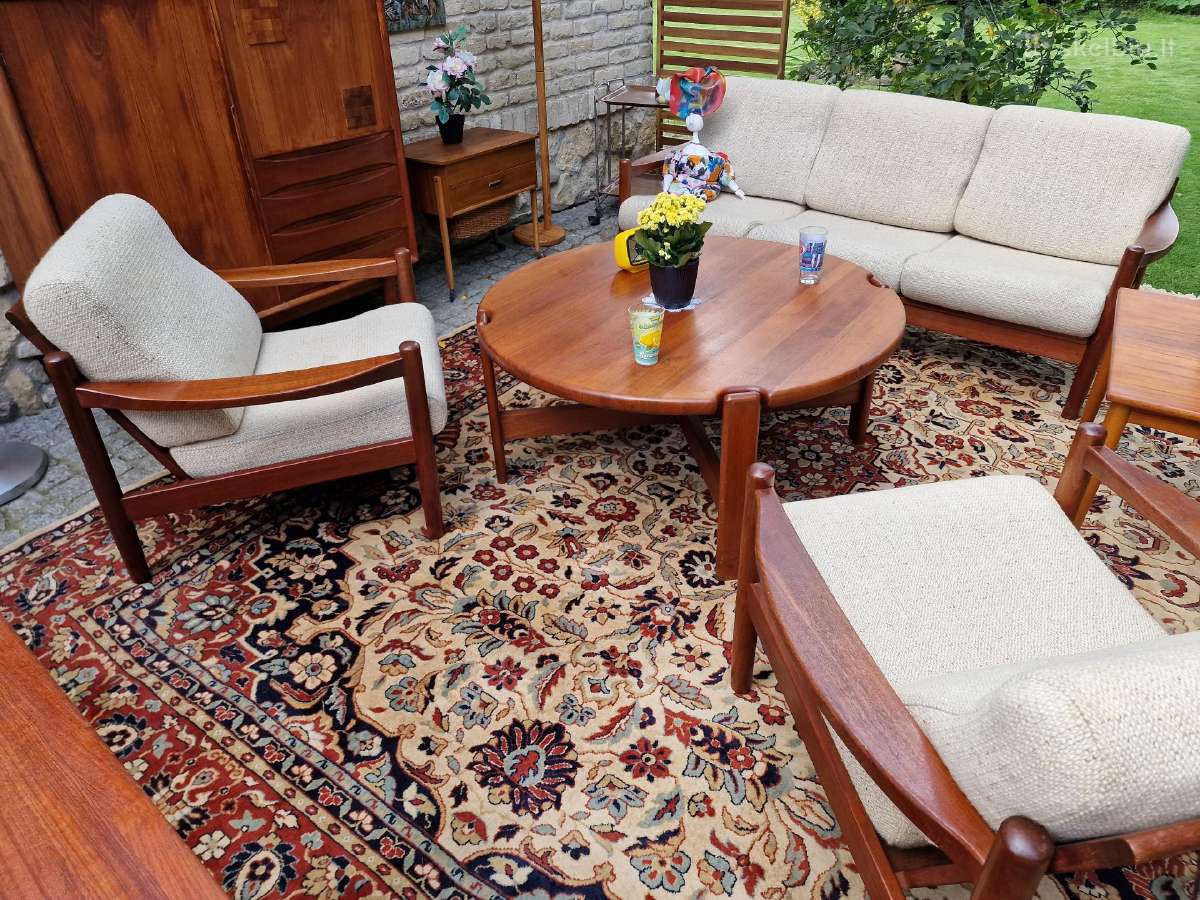 Vintažinis mid century tikmedžio kavos staliukas - nuotraukos Nr. 28