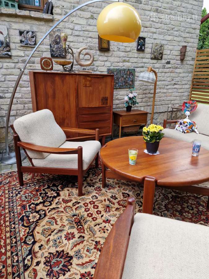 Vintažinis mid century tikmedžio kavos staliukas - nuotraukos Nr. 30