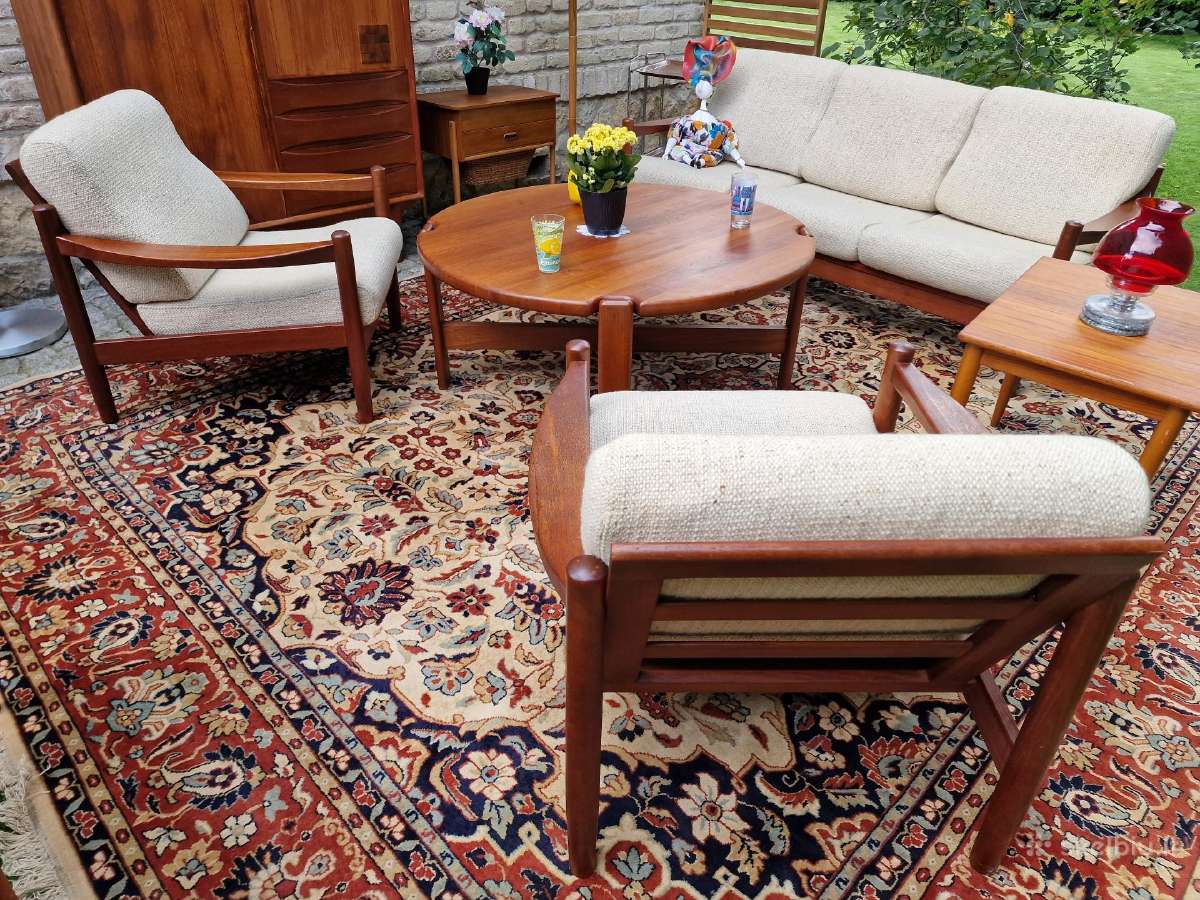 Vintažinis mid century tikmedžio kavos staliukas - nuotraukos Nr. 31