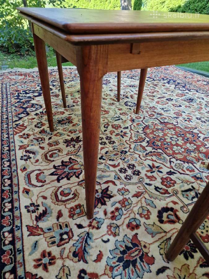 Vintažinis mid century tikmedžio valgomojo stalas - nuotraukos Nr. 9