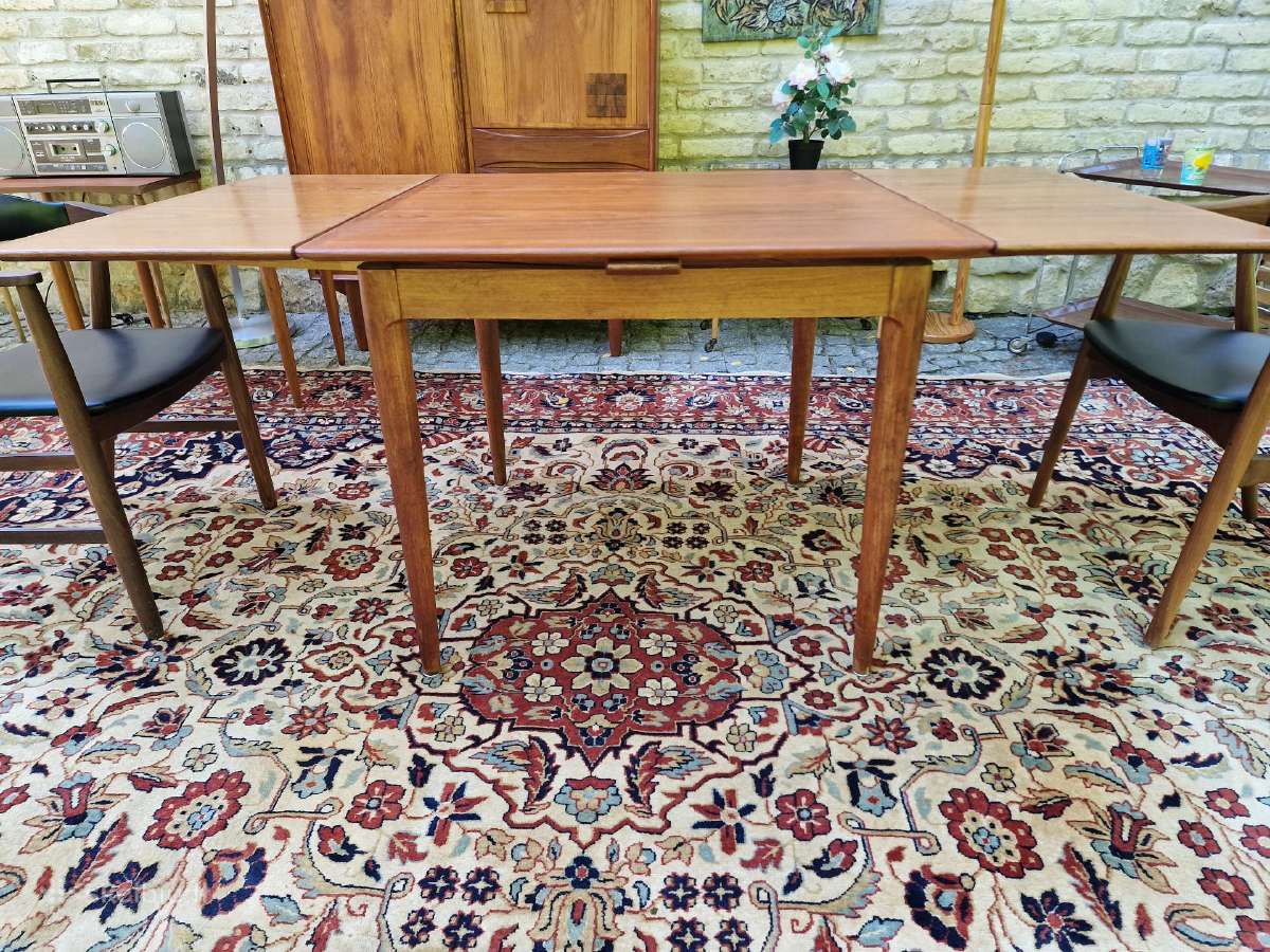 Vintažinis mid century tikmedžio valgomojo stalas - nuotraukos Nr. 11
