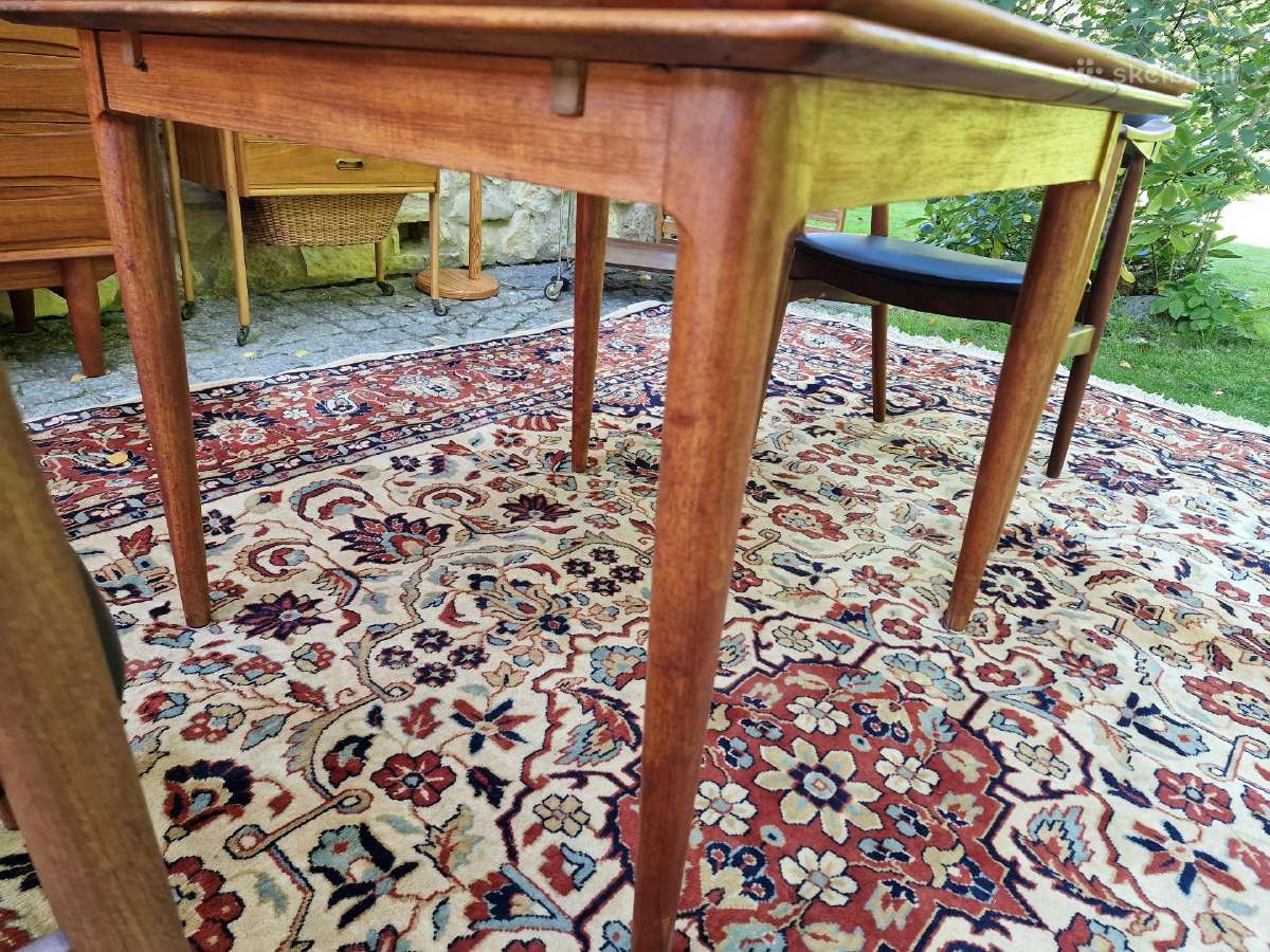 Vintažinis mid century tikmedžio valgomojo stalas - nuotraukos Nr. 13