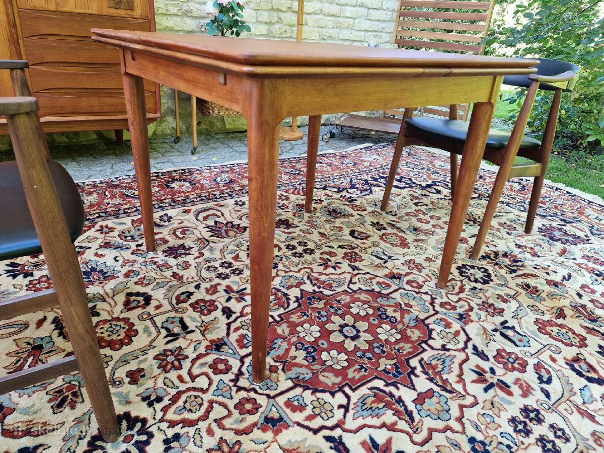 Vintažinis mid century tikmedžio valgomojo stalas - nuotraukos Nr. 15