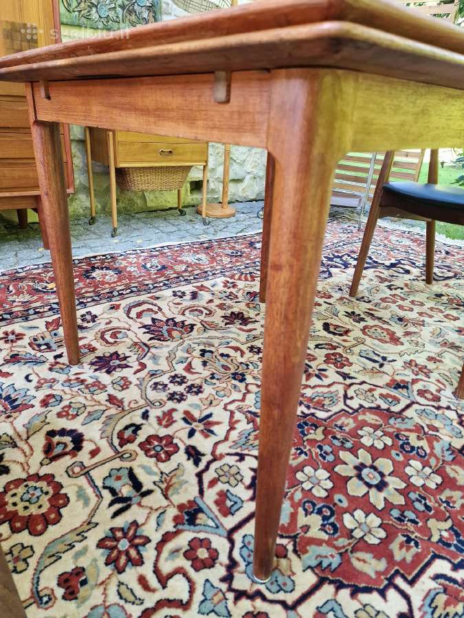 Vintažinis mid century tikmedžio valgomojo stalas - nuotraukos Nr. 17