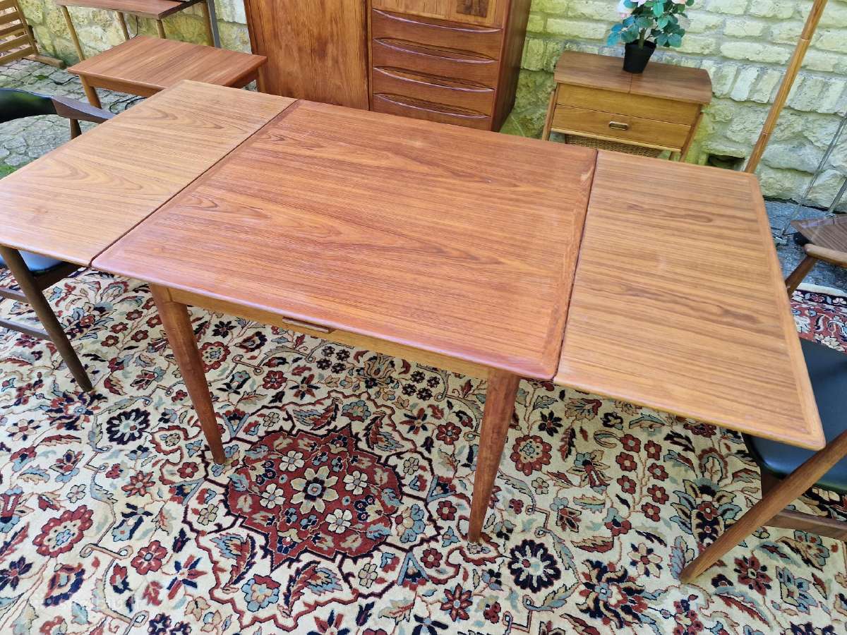 Vintažinis mid century tikmedžio valgomojo stalas - nuotraukos Nr. 18
