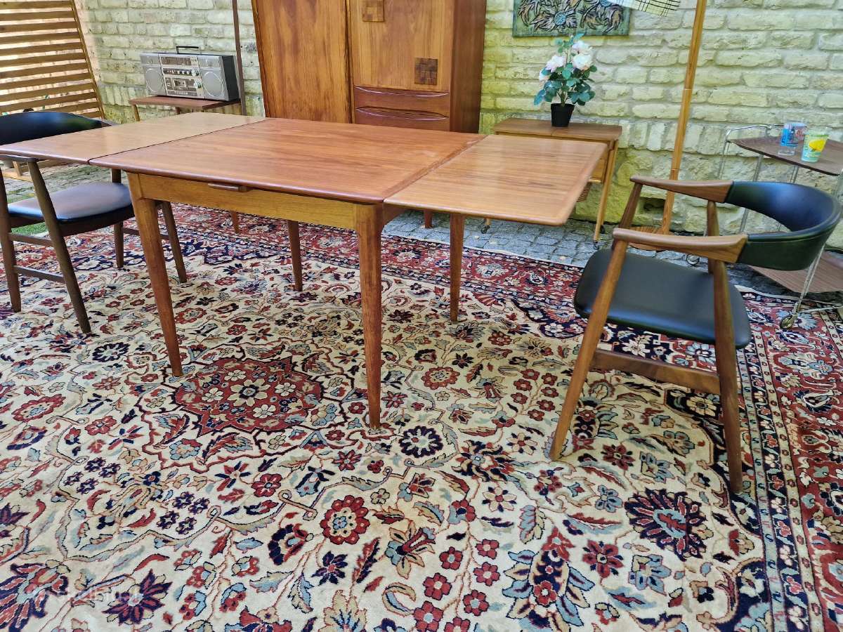 Vintažinis mid century tikmedžio valgomojo stalas - nuotraukos Nr. 20