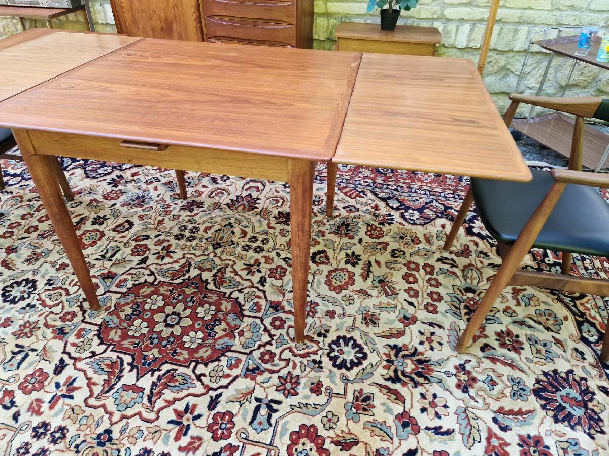 Vintažinis mid century tikmedžio valgomojo stalas - nuotraukos Nr. 21